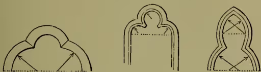 Three diagrams of Trefoil Arches, labeled 10, 11, and 12. Each diagram shows a three-lobed arch with internal lines indicating the construction of the three segments.