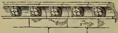 Illustration of a Cornice, showing a horizontal moulding with small trefoil-shaped openings.