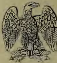 Fig. 5.—French Eagle. A heraldic eagle with wings spread, holding a bundle of arrows in its right talon and an olive branch in its left. The eagle is shown in profile, facing right.