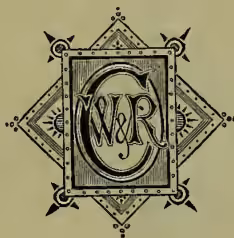 A decorative monogram logo for William & Robert Chambers, Limited. It features a central square frame containing the letters 'W&R' in a stylized, intertwined font. This square is set within a larger, diamond-shaped decorative border with intricate floral and geometric patterns at the corners and midpoints of the sides.