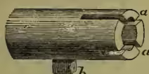 Fig. 4. A simple pipe with four slits, labeled 'a, a' and 'b'.
